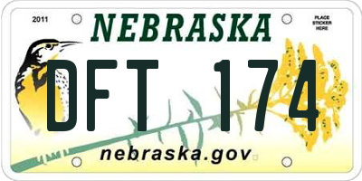 NE license plate DFT174