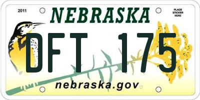 NE license plate DFT175
