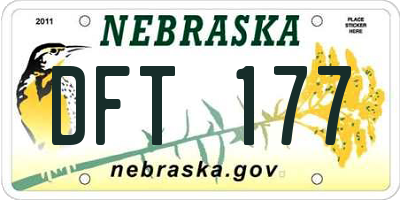 NE license plate DFT177