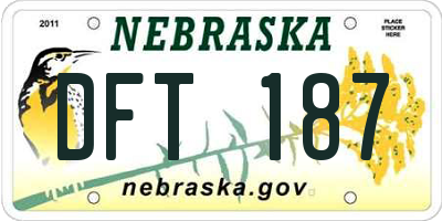 NE license plate DFT187
