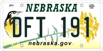 NE license plate DFT191