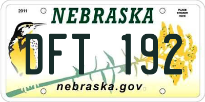 NE license plate DFT192