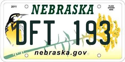 NE license plate DFT193
