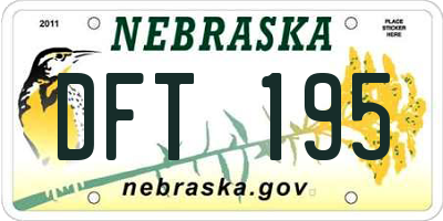 NE license plate DFT195