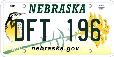 NE license plate DFT196