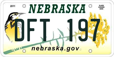 NE license plate DFT197