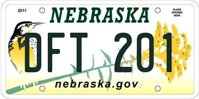 NE license plate DFT201