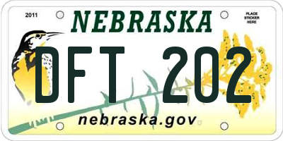 NE license plate DFT202