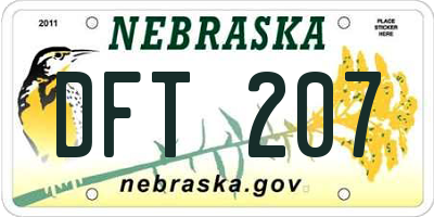 NE license plate DFT207