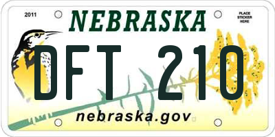 NE license plate DFT210