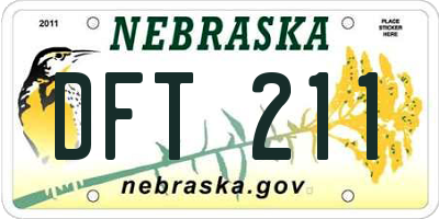 NE license plate DFT211