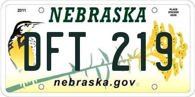 NE license plate DFT219