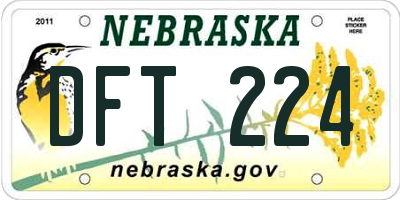 NE license plate DFT224