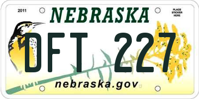 NE license plate DFT227
