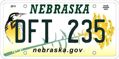 NE license plate DFT235
