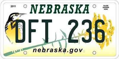 NE license plate DFT236