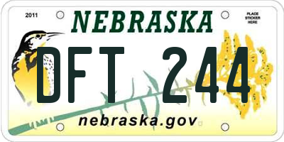 NE license plate DFT244