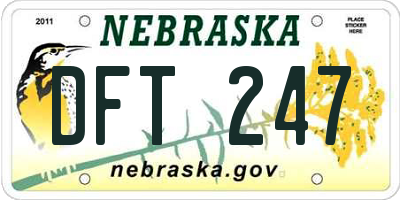 NE license plate DFT247