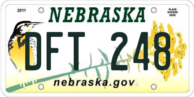 NE license plate DFT248