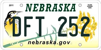 NE license plate DFT252