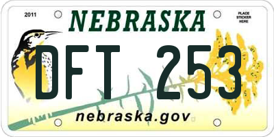 NE license plate DFT253