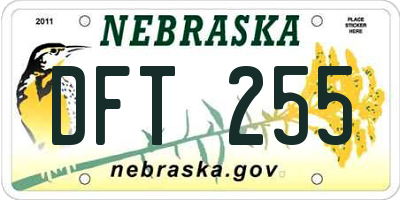 NE license plate DFT255