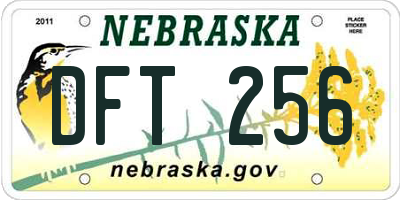 NE license plate DFT256