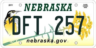 NE license plate DFT257