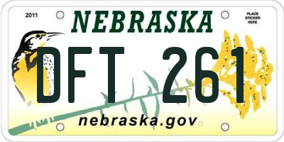 NE license plate DFT261