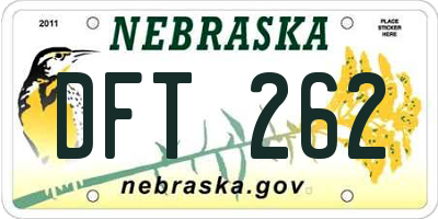 NE license plate DFT262