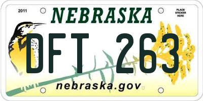 NE license plate DFT263