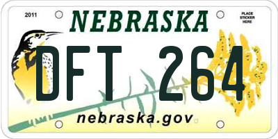 NE license plate DFT264