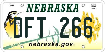 NE license plate DFT266