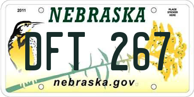 NE license plate DFT267