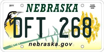 NE license plate DFT268