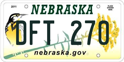 NE license plate DFT270
