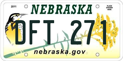 NE license plate DFT271