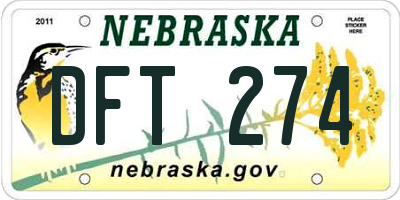NE license plate DFT274