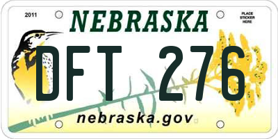 NE license plate DFT276