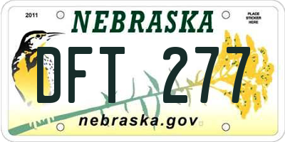 NE license plate DFT277