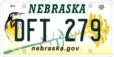 NE license plate DFT279