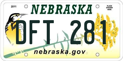 NE license plate DFT281