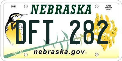 NE license plate DFT282