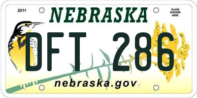 NE license plate DFT286