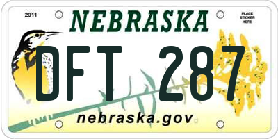 NE license plate DFT287