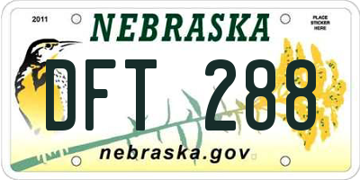 NE license plate DFT288
