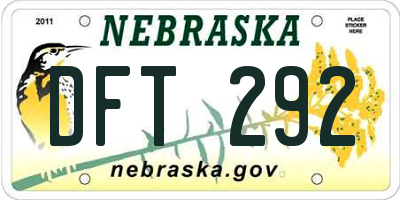NE license plate DFT292