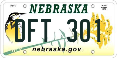 NE license plate DFT301