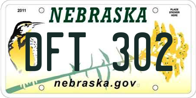 NE license plate DFT302
