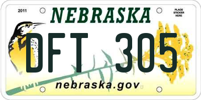 NE license plate DFT305